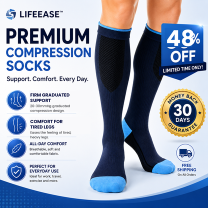 LifeEase™ Graduated Compression Socks — Firm Support